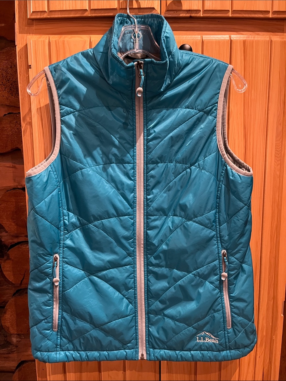 L.L. Bean Teal PrimaLoft Quilted Packable Vest Cabincore